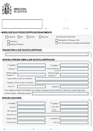 solicitar certificados de nacimiento online